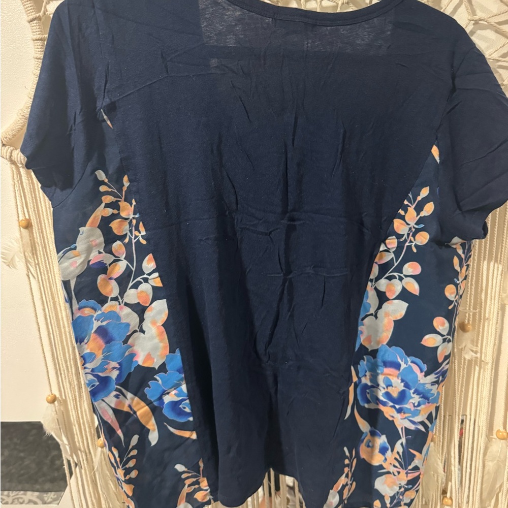 GAP Navy Blue Floral Blouse